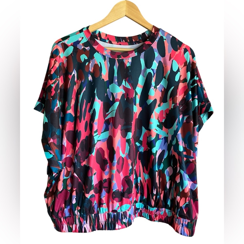 Tek Gear Multicolor Abstract Women's Blouse 2X
